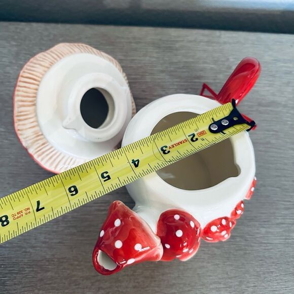 Blue Sky Ceramic Mushroom Shaped Whimsical Teapot - Picture 4 of 5